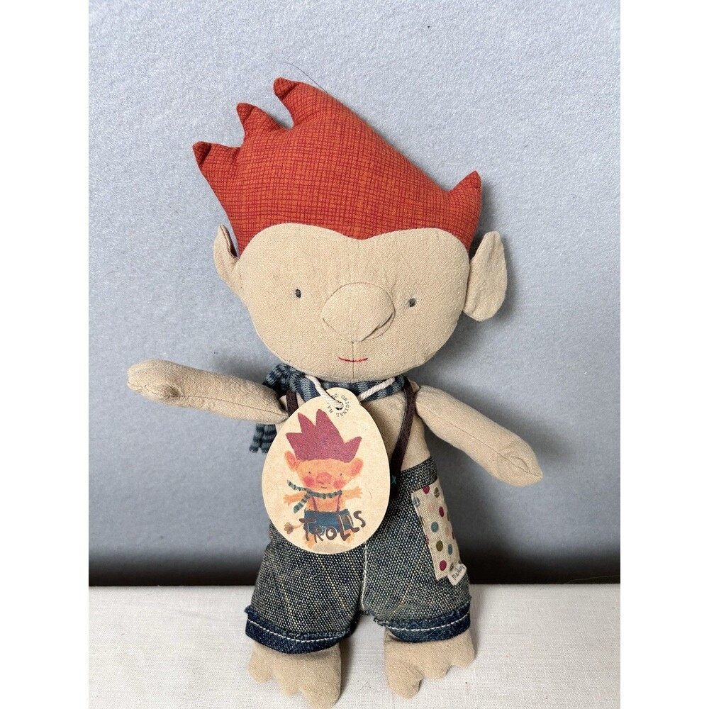 MAILEG Troll Elf Doll w/ Blue Scarf DANISH CHILDRENS TOY Stuffed Friend NWT
